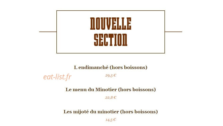 La table du Minotier — carte page 1