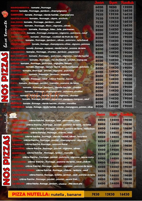 Allo pizza — carte page 2