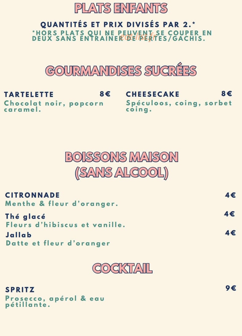 Brasserie Tandem — carte page 2