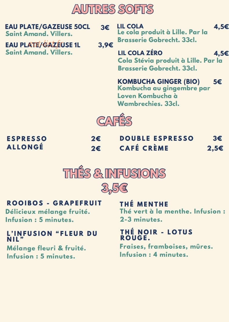 Brasserie Tandem — carte page 4