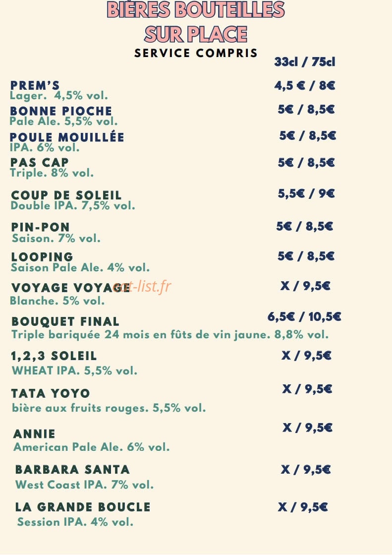 Brasserie Tandem — carte page 10