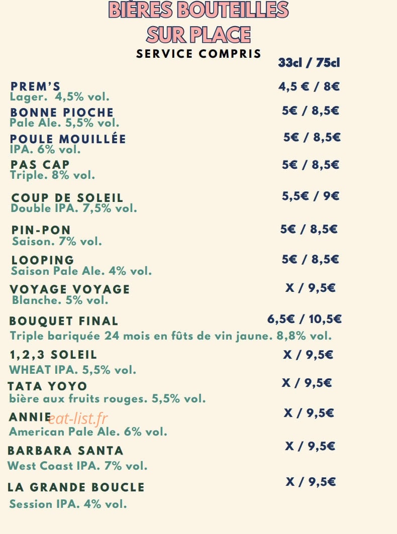 Brasserie Tandem — carte page 5