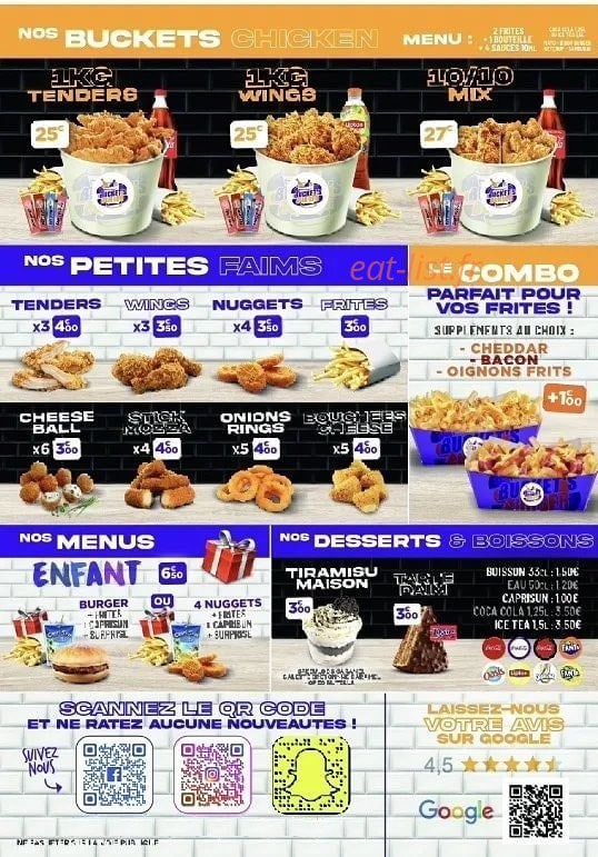 Bucket's Burger — carte page 4