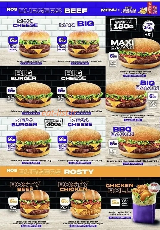 Bucket's Burger — carte page 2