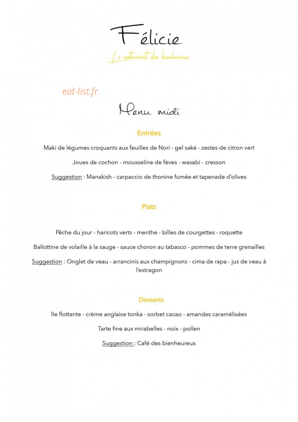 Felicie — carte page 1