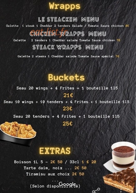 Golden Burger — carte page 4