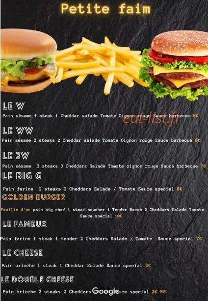 Golden Burger — carte page 3