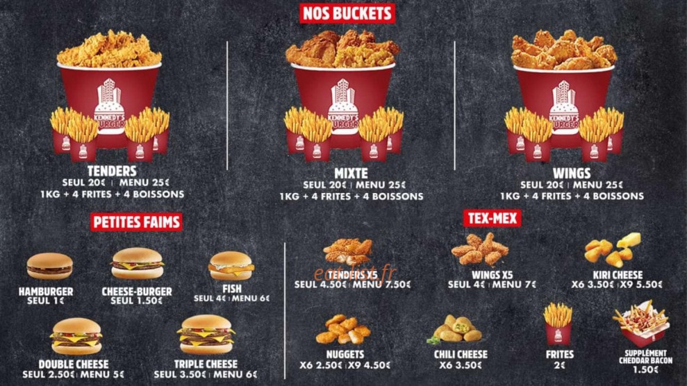 Kennedy’s Burger — carte page 2