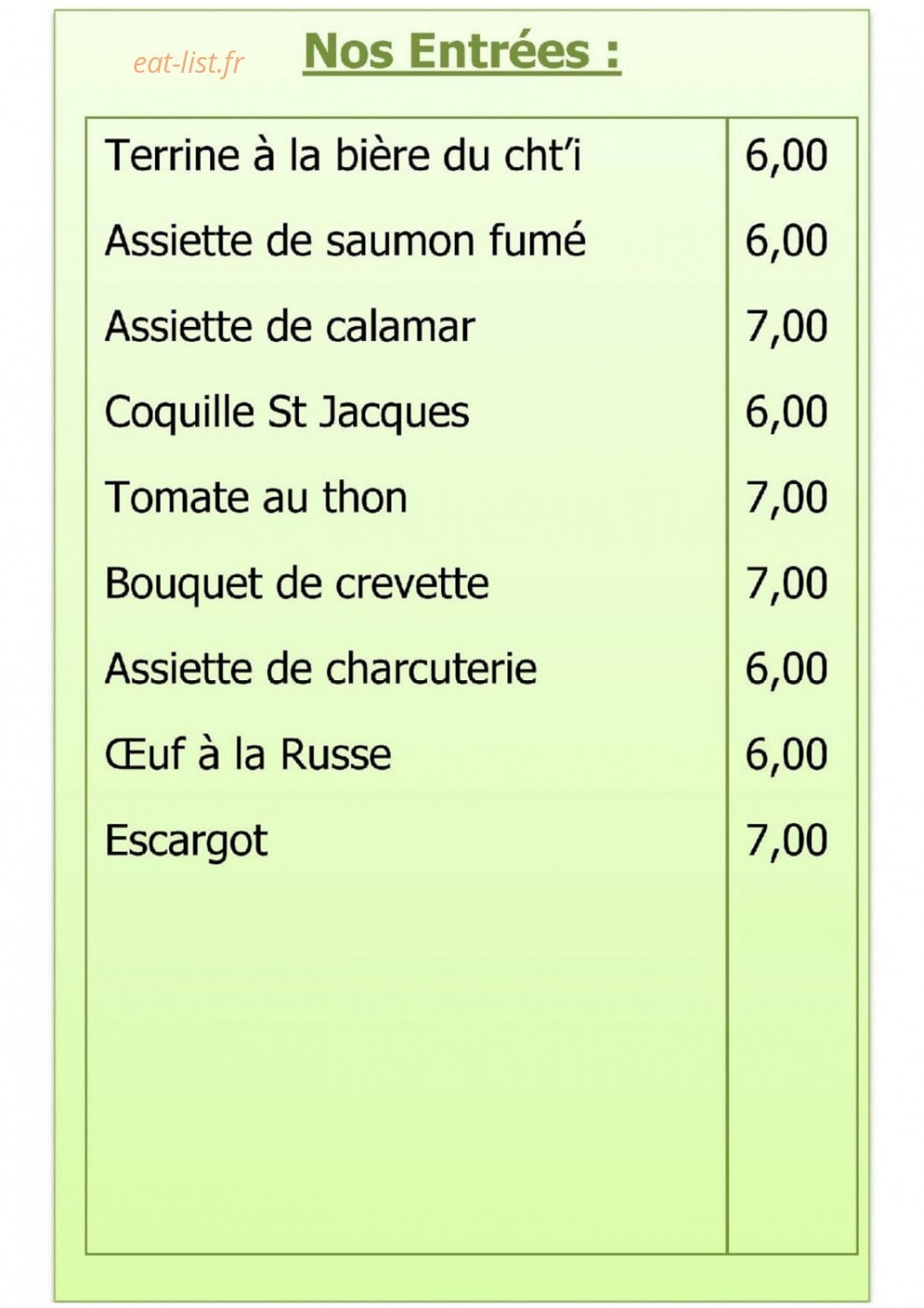 Le Café du Stade — carte page 2