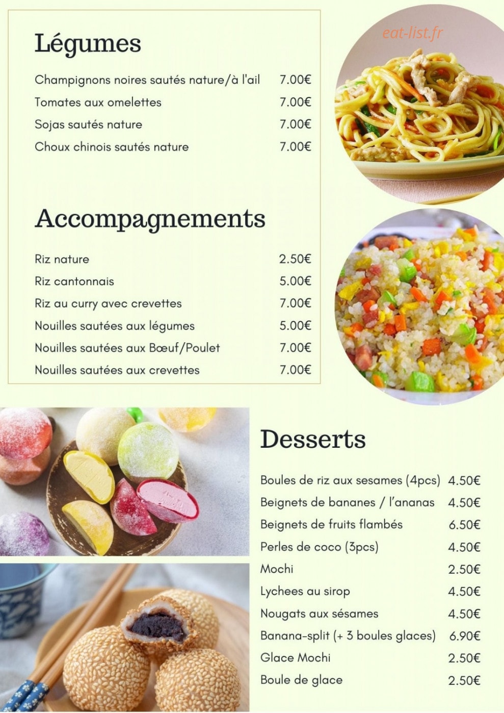 Restaurant Chen — carte page 2
