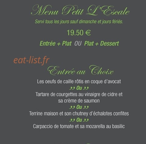 L' Escale — carte page 3