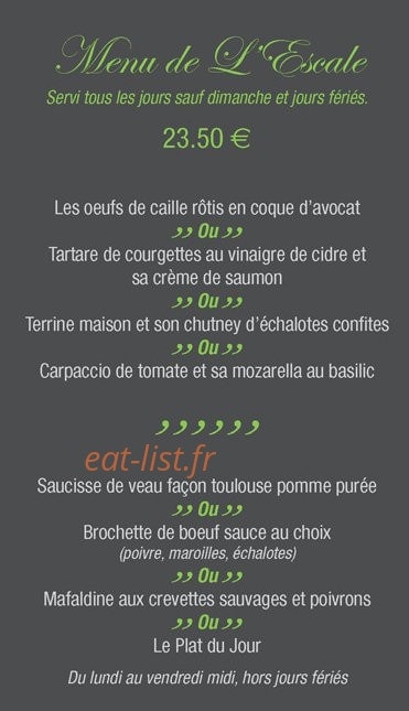 L' Escale — carte page 5