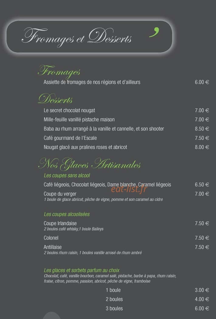 L' Escale — carte page 10