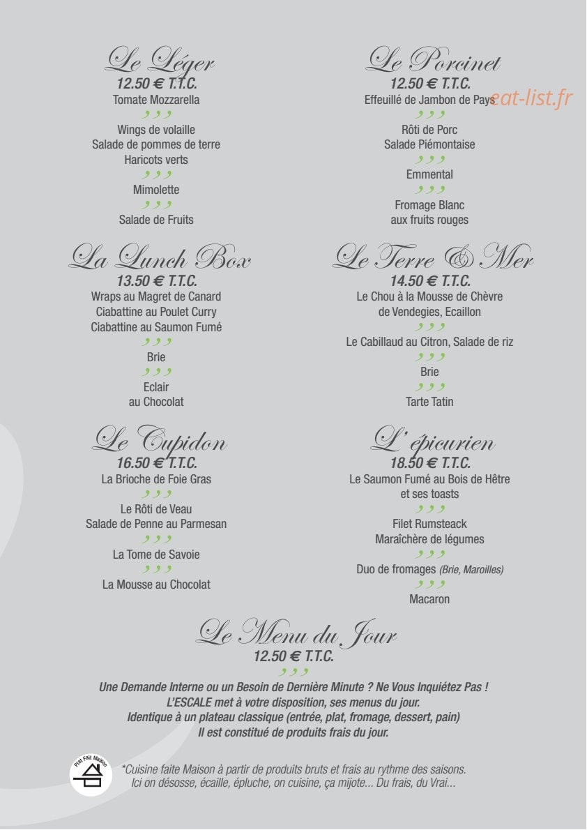L' Escale — carte page 11