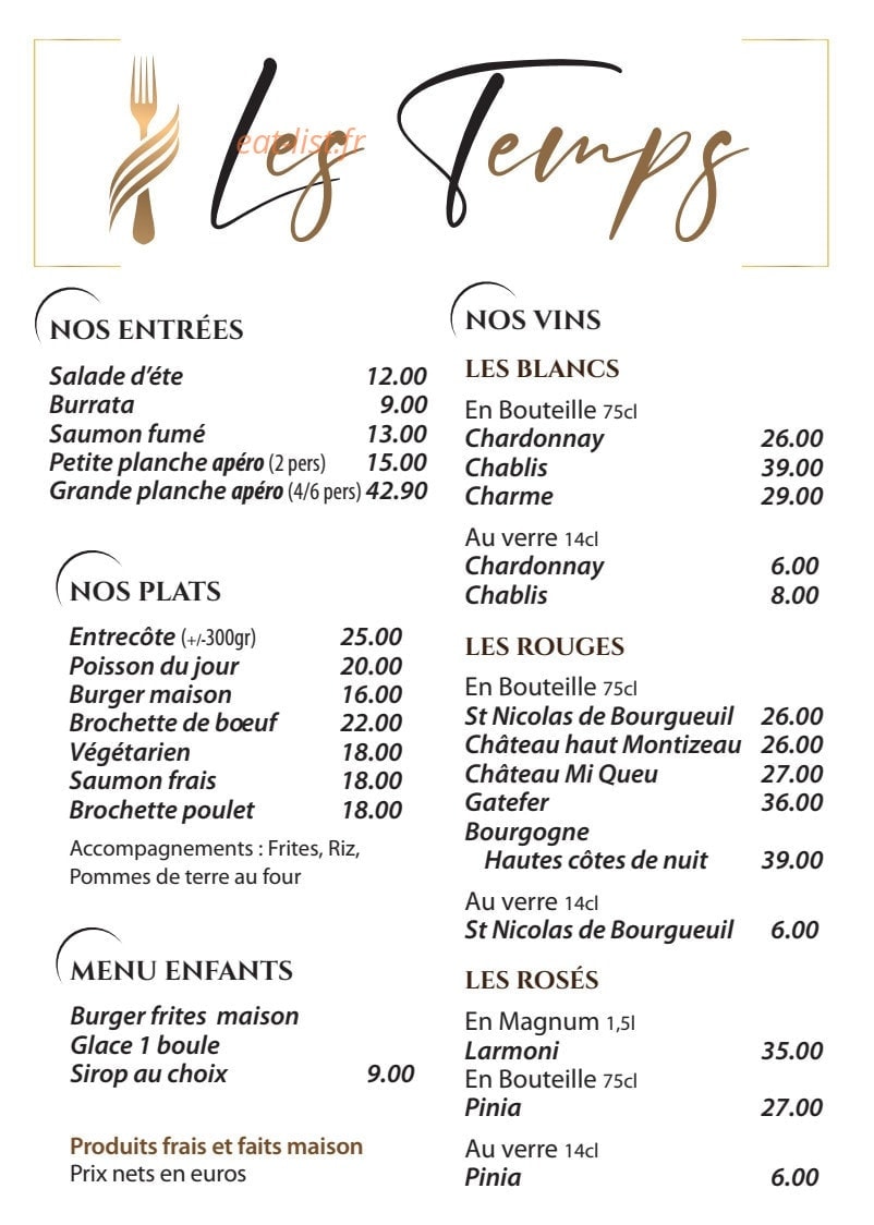Les temps — carte page 1