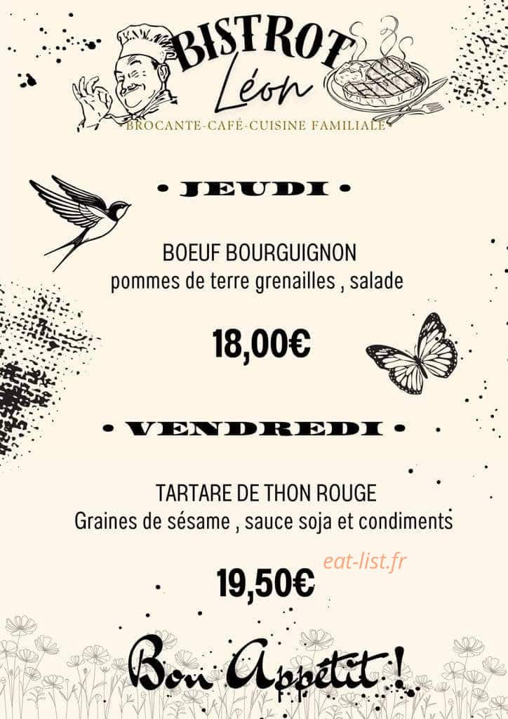 Bistrot Léon — carte page 1