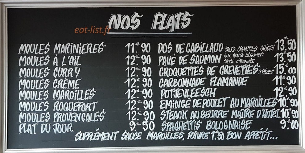 Brasserie du Casino — carte page 1