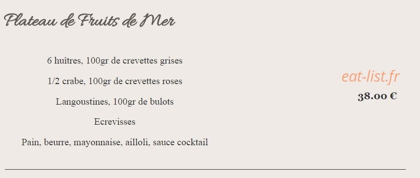 Chez Antoine — carte page 7