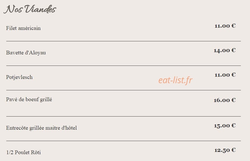 Chez Antoine — carte page 2