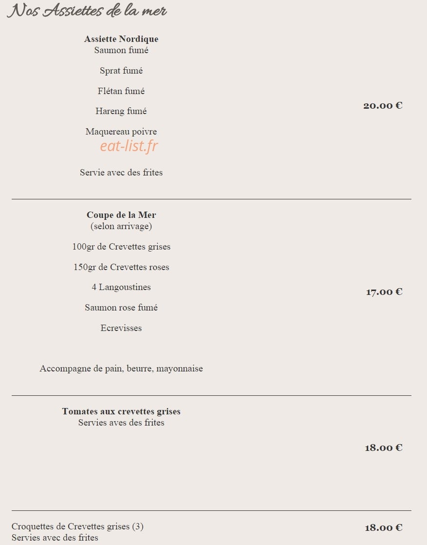 Chez Antoine — carte page 9
