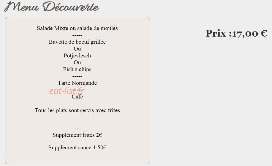 Chez Antoine — carte page 11
