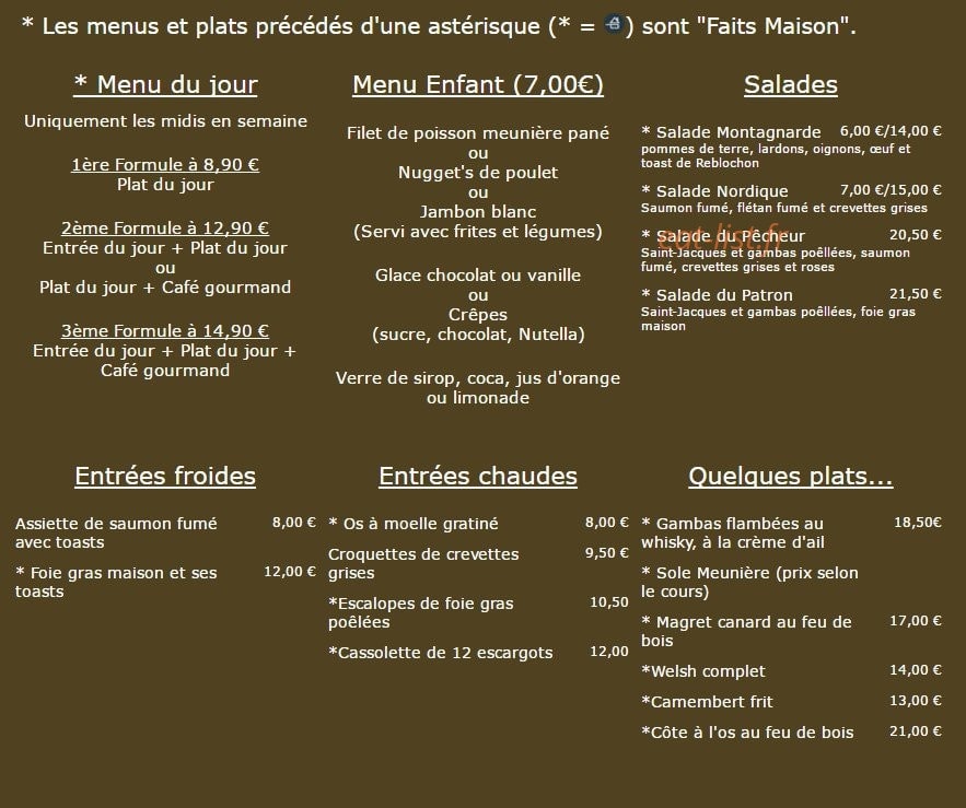 Au Joyeux Retour Des Pêcheurs — carte page 1