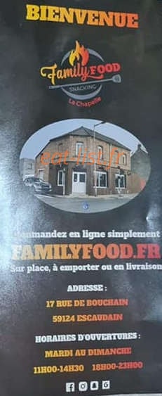 Family Food — carte page 1