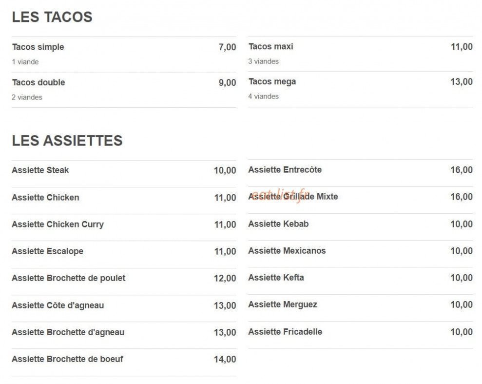 Go Tacos — carte page 3