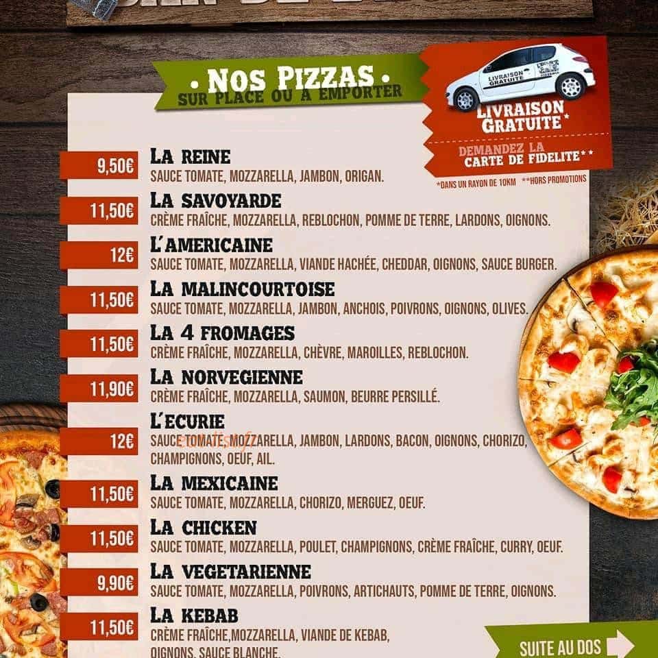 Bar de l'écurie — carte page 1