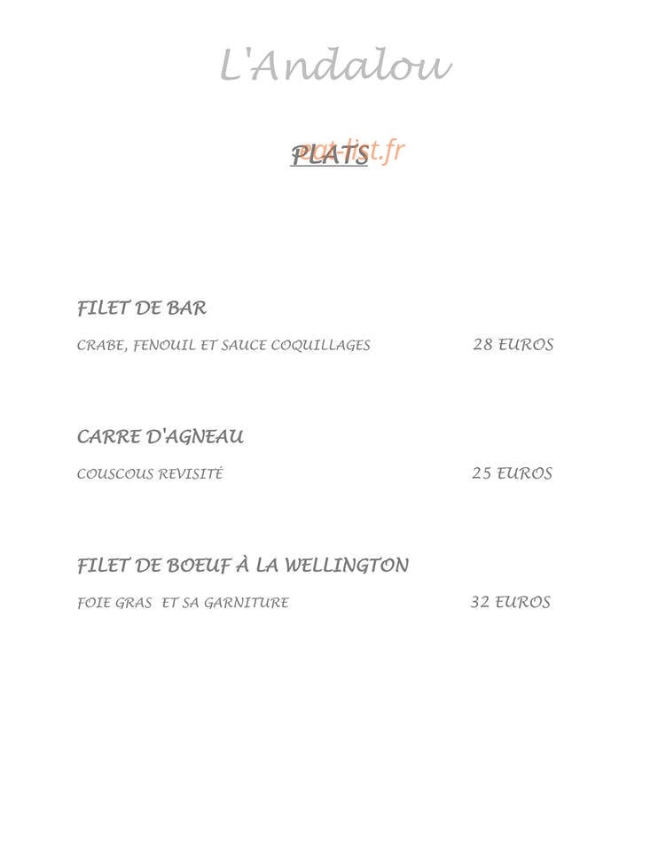 L'Andalou — carte page 2