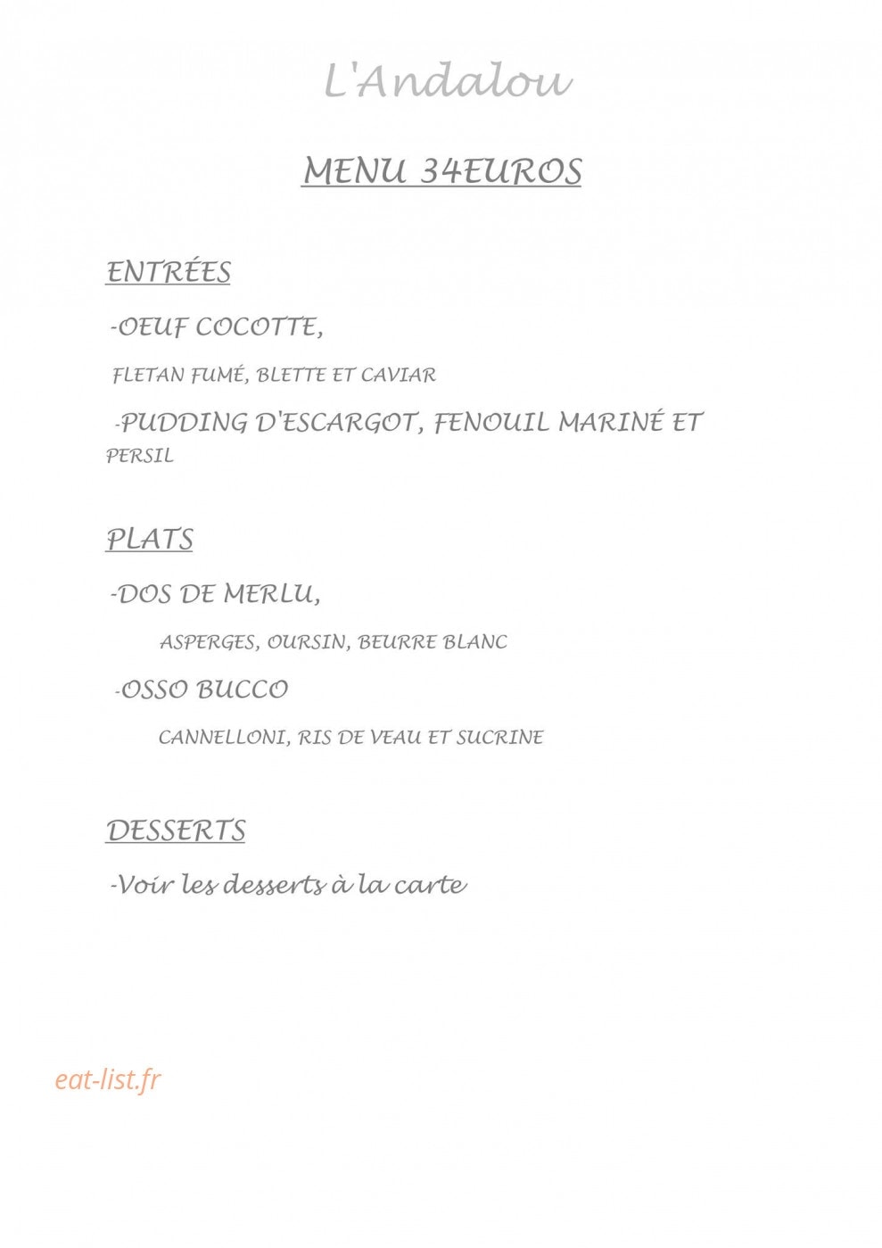 L'Andalou — carte page 5