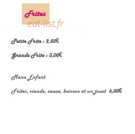 Le royal frites — carte page 8