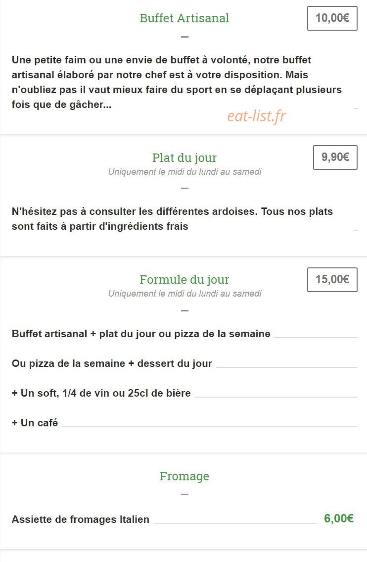 Au Feu de Bois — carte page 8