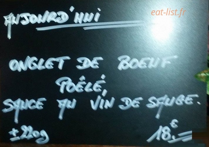Bistrot du Canon d'Or — carte page 1