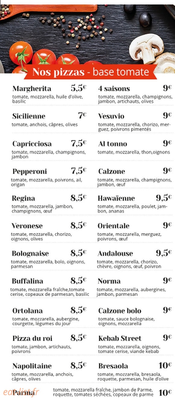 Papillon pizza — carte page 2