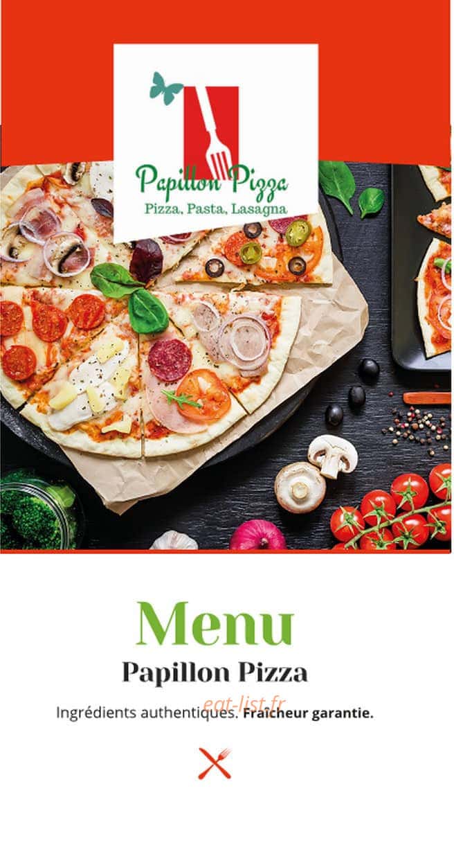Papillon pizza — carte page 1