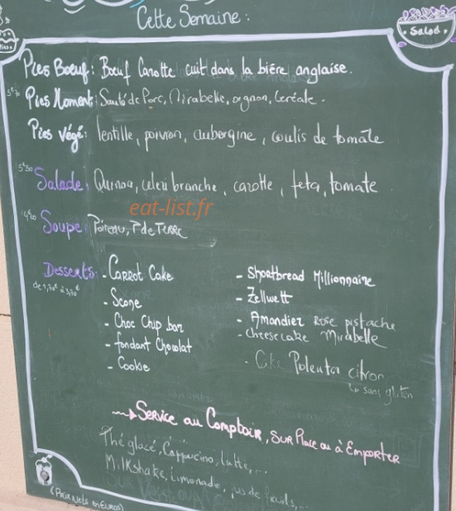 Pies and Potes — carte page 1
