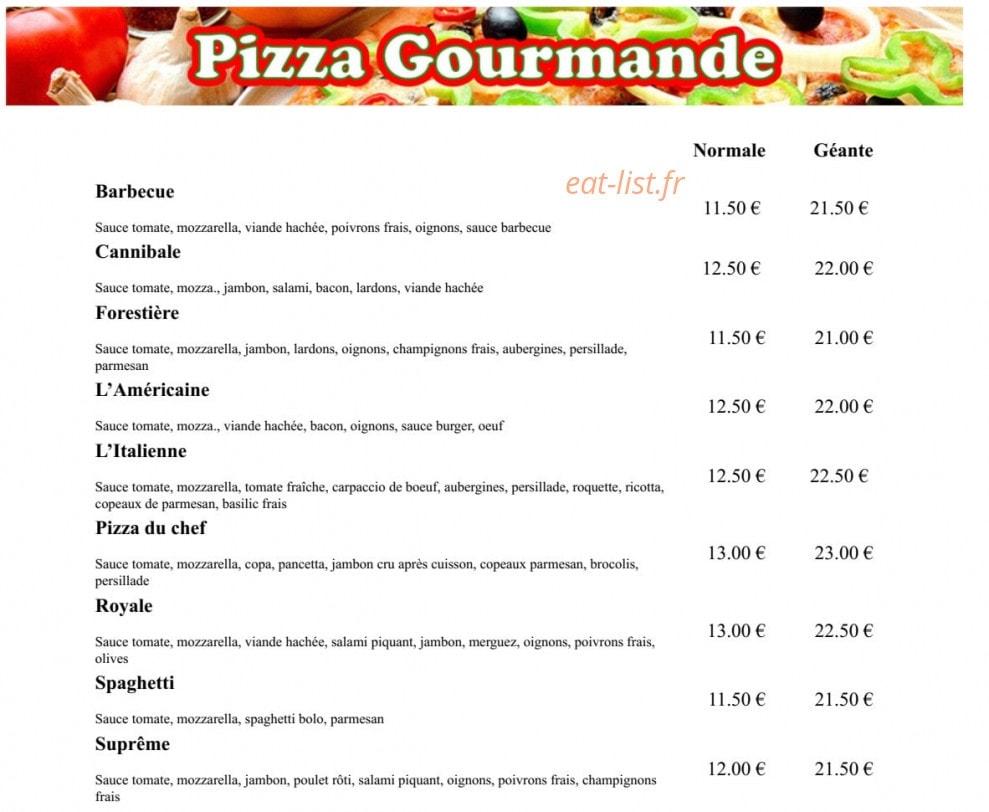 Allo Pizza — carte page 4