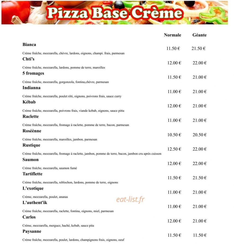 Allo Pizza — carte page 3