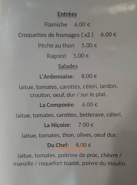Chez Nadine — carte page 1