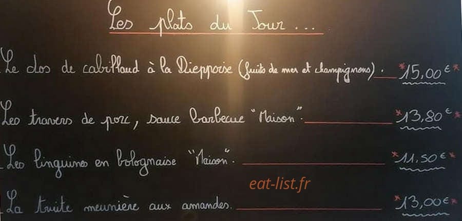Carte et menu de Les gourmands disent à Moustier en Fagne — Les plats
