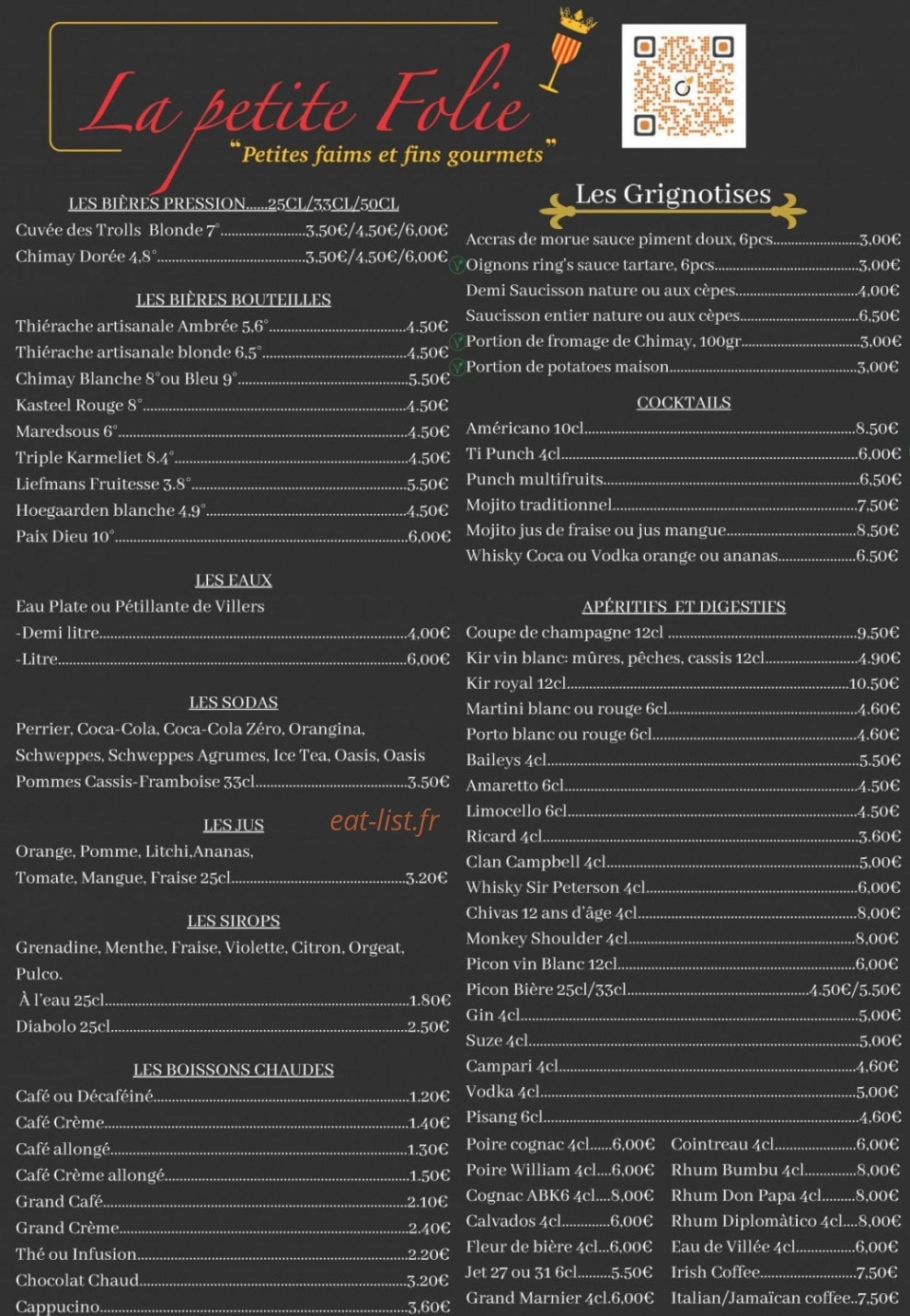 La Petite Folie — carte page 1