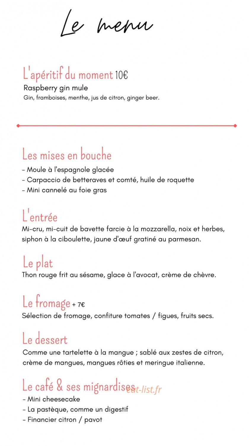 La Table de Rémi — carte page 1