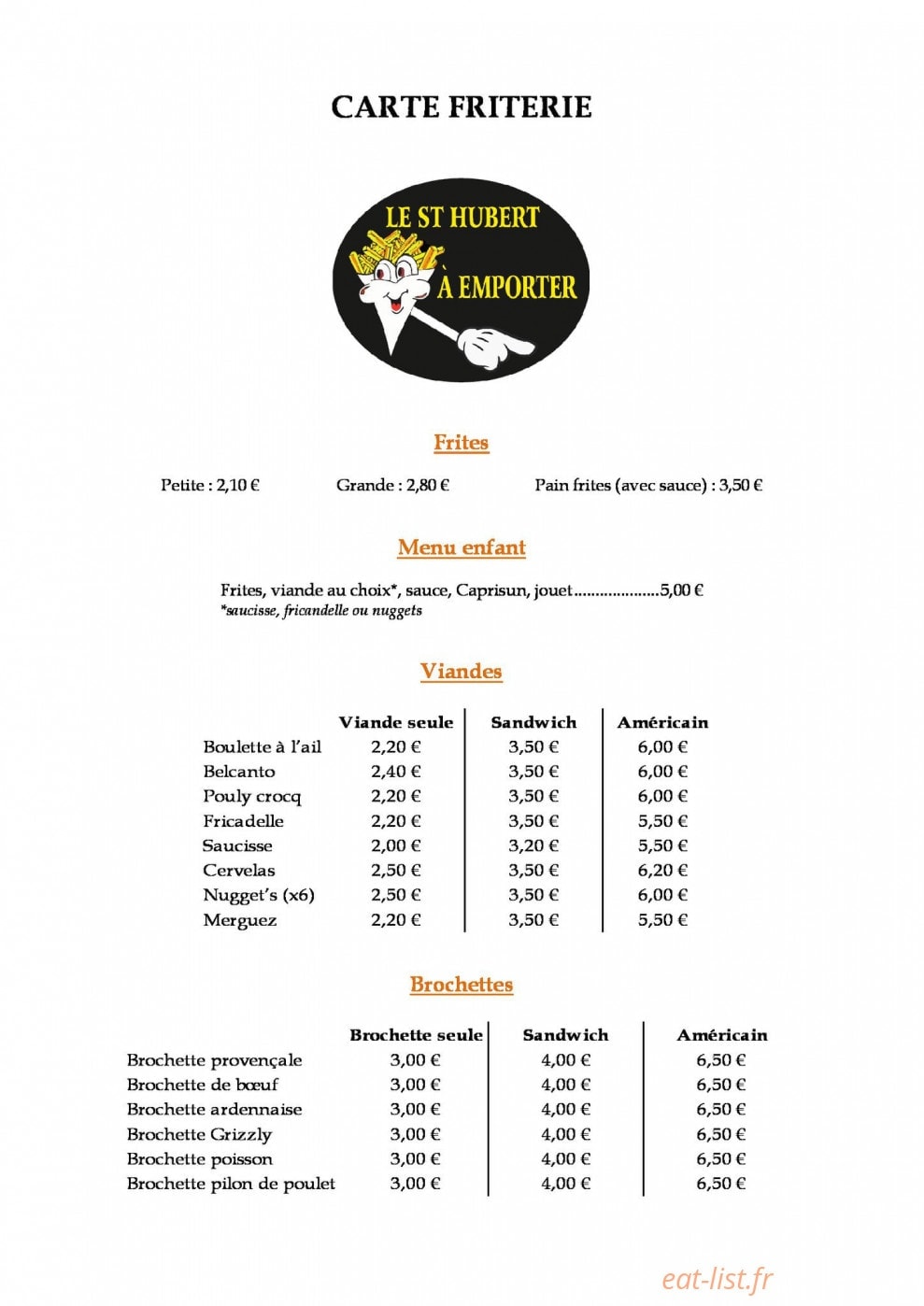 Le St Hubert — carte page 1