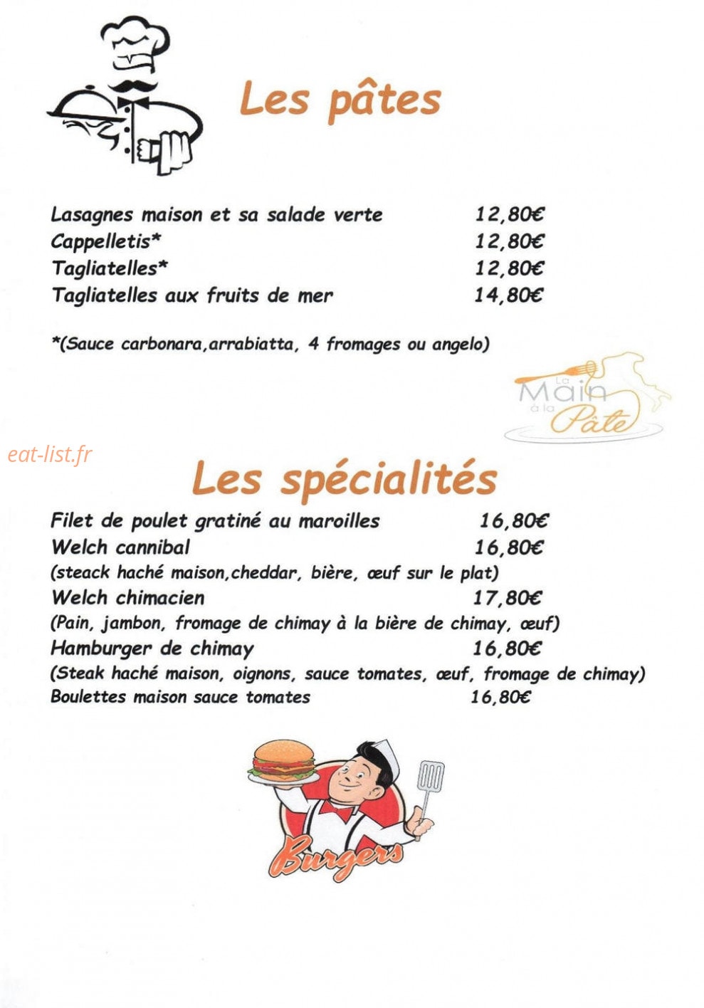 Taverne d'Angelo — carte page 3