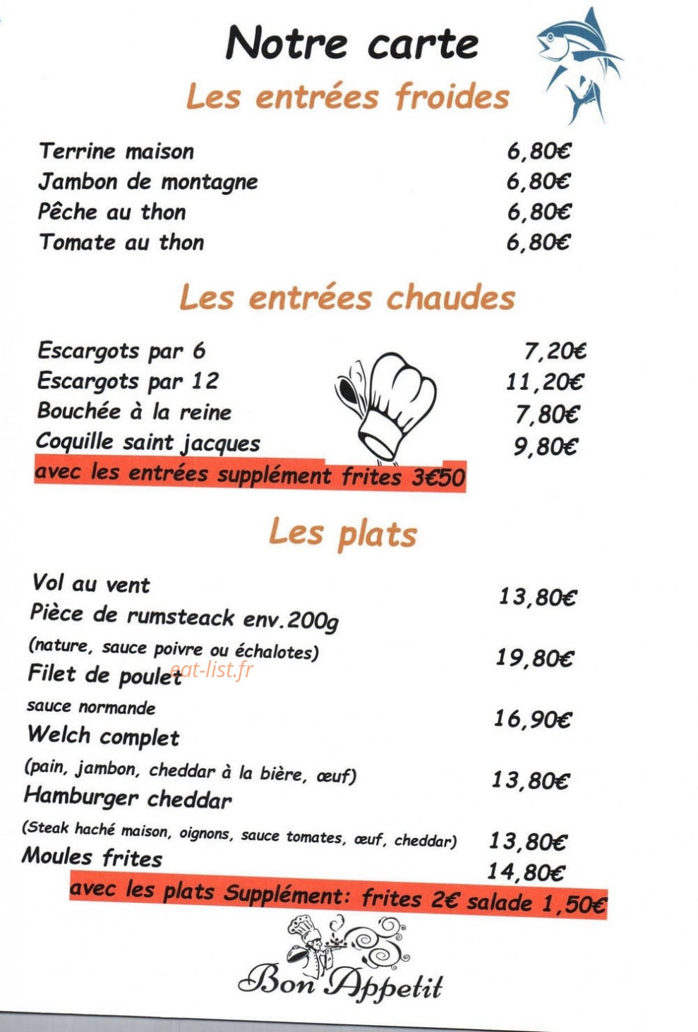 Taverne d'Angelo — carte page 1
