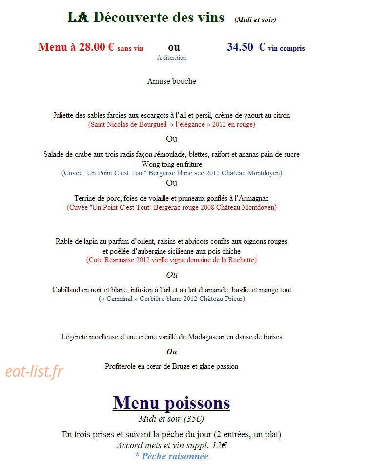 L'Art des Mets — carte page 3