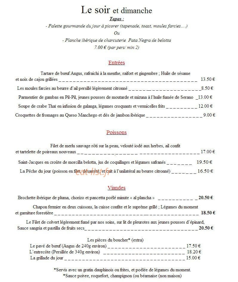 L'Art des Mets — carte page 2
