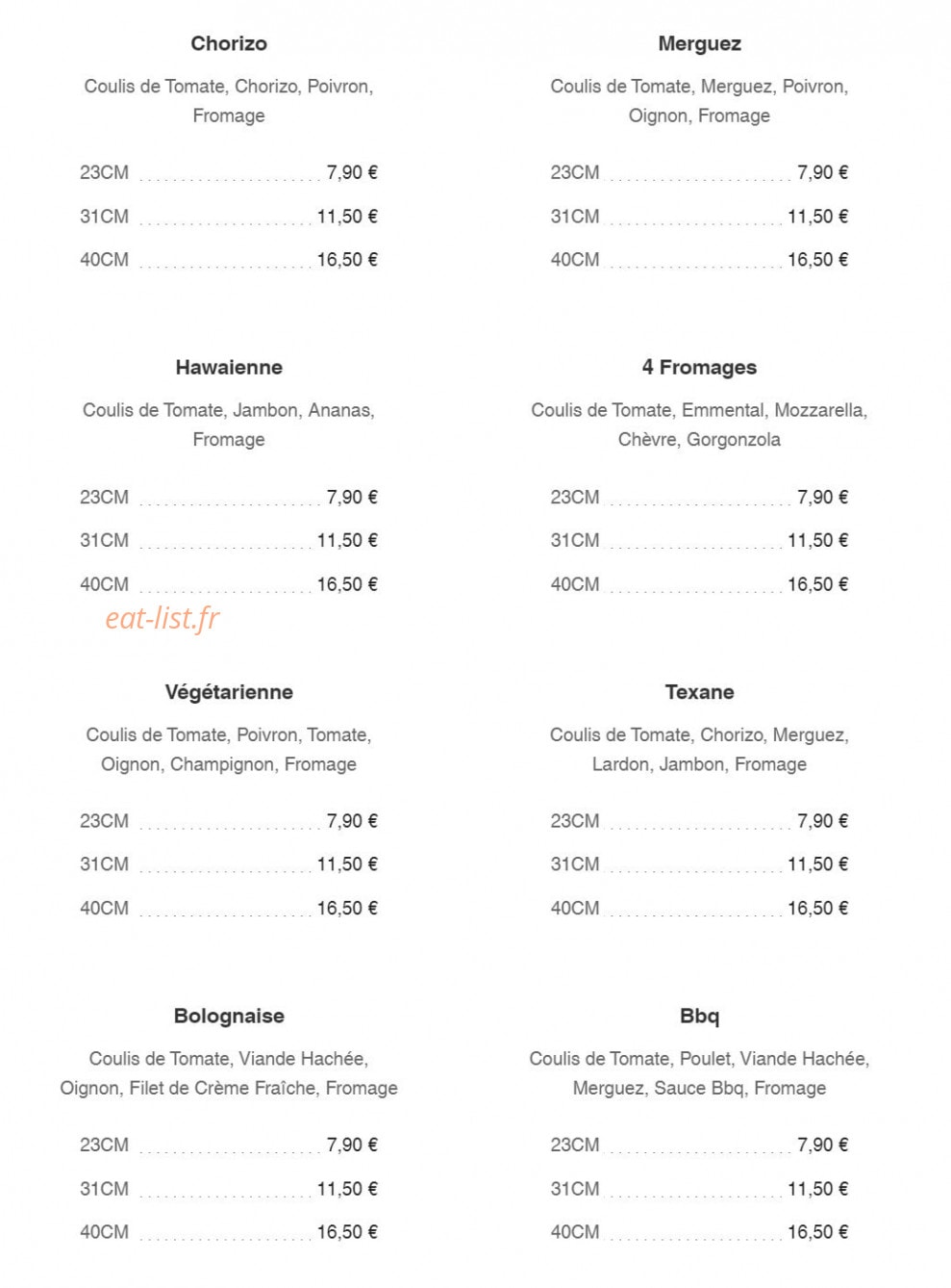 Pizz'Eli — carte page 4
