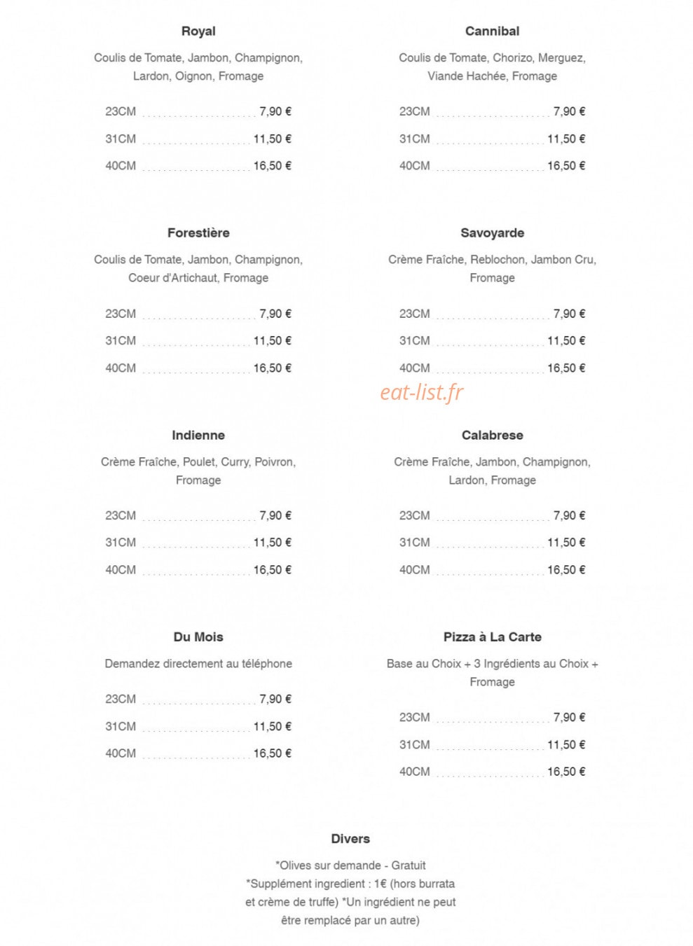 Pizz'Eli — carte page 6